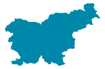 Slovenia Map Silhouette Vector | Editable Blue Outline
