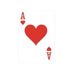 Ace of hearts playing card design element for games and illustrations