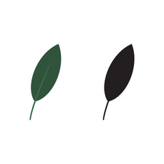 Simple Leaf Icon Set – Minimal Botanical Leaf Silhouette & Green Single Leaf Vector