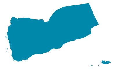 Fototapeta premium Yemen Map Silhouette Vector | Editable Blue Outline