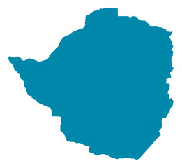 Zimbabwe Map Silhouette Vector | Editable Blue Outline