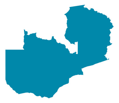 Zambia Map Silhouette Vector | Editable Blue Outline