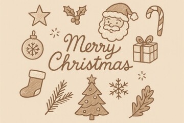 Festive holiday doodle illustration.