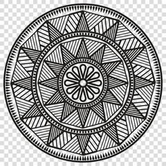 Wheel mandala illustration, intricate patterns for coloring, and creative design projects, vector design