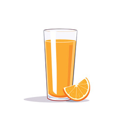 Vsai fresh orange juice glass with citrus fruit slice