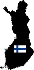 Finland Map Flag Design Vector Illustration