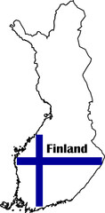 Finland Map Flag Design Vector Illustration