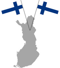 Finland Map Flag Design Vector Illustration