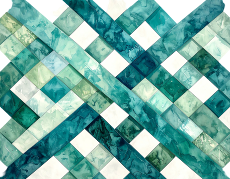Interwoven turquoise and white abstract pattern with textured details - Powered by Adobe