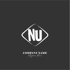 Vector NU illustration of a logo for a company background abstract