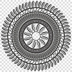 Leaves mandala illustration, intricate patterns for coloring, and creative design projects, vector design