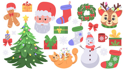 Kawaii Christmas elements