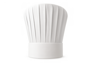 Chef hat professional kitchen accessory representing culinary expertise and cooking skill on transparent background