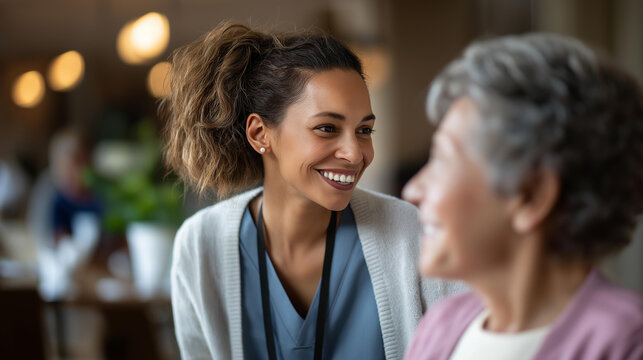 Mid adult social worker visiting elderly couple at home senior welfare assessment geriatric home visit community care services elderly support program wellness check