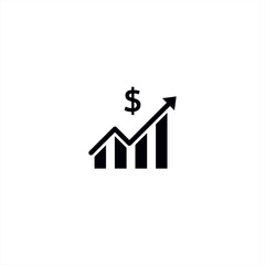 Profit growth icon with a chart and dollar symbol