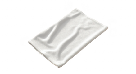 A pristine white towel lies on a sandy beach. gently illuminated by sunlight. creating a serene atmosphere perfect for relaxation. with soft waves lapping in the background