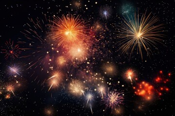 Fototapeta premium Fireworks night astronomy outdoors.