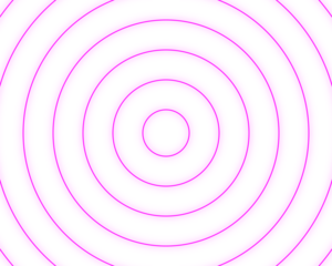 Concentric Circles in Pink and Black with Transparent Background - Abstract Design