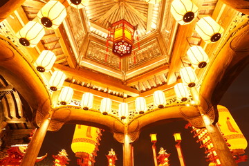 Obraz premium Chinese festive lantern at night