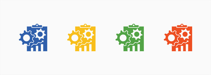 Information System-Solid Blue Color Icon Set Color Multiple Style Collection Element For Design