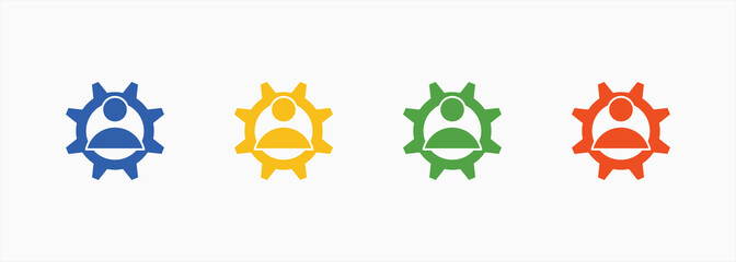 Human Resource-Solid Blue Color Icon Set Color Multiple Style Collection Element For Design