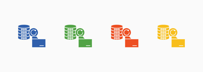 Data Backup Icon Set Color Multiple Style Collection Element For Design