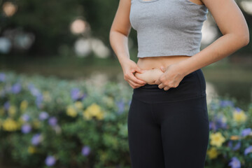 Body Check: A candid moment captures an individual examining their physique. A quiet introspection...