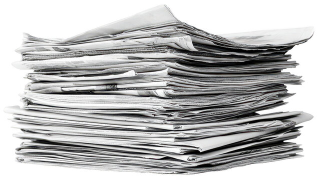 A tall stack of assorted papers and documents piled haphazardly on a flat surface. various textures and shades of white and gray. ideal for themes of organization. clutter. or office life