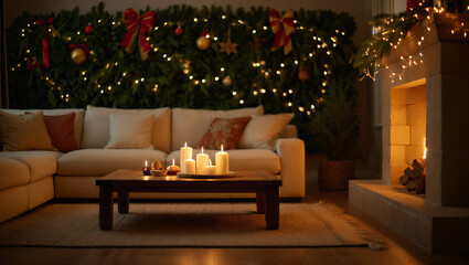Cozy living room with a fireplace and christmas tree decorations creating a warm and inviting holiday atmosphere Third Day of Advent