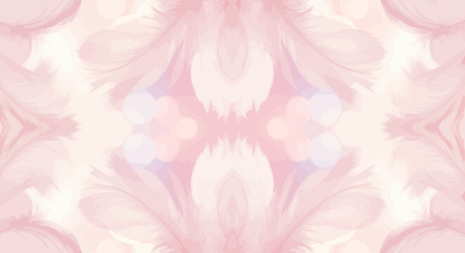 soft pink feather pattern with diffused lighting creating a dreamy ethereal backdrop suitable for gentle romantic designs and calming wellness themes.