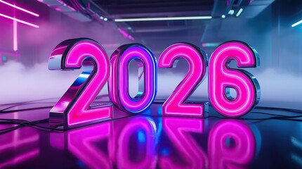 &ldquo;2026 Colorful 3D Balloon Numbers &ndash; New Year Celebration Background in High Gloss Finish&rdquo;
