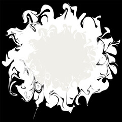 Abstract black background with a white spot and new color Cloud dancer