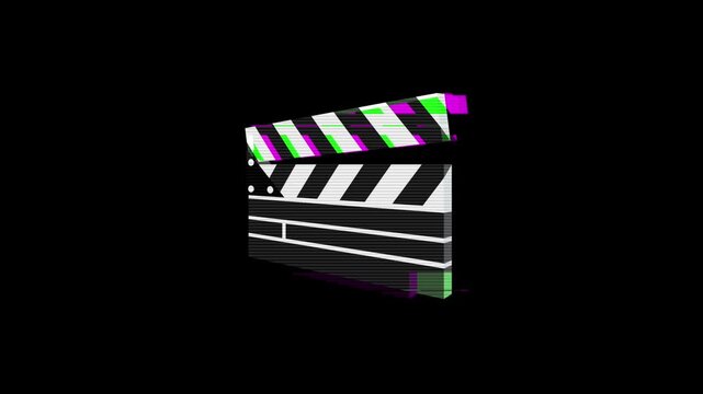 Movie clapper board icon animation. Movie clapper board motion. Icon animation. Icon motion.