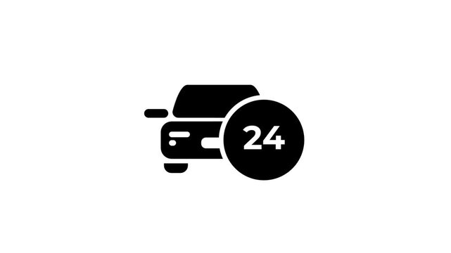 A 24 hour auto service symbol highlighting around-the-clock assistance, continuous vehicle support, and accessible maintenance solutions anytime needed.
