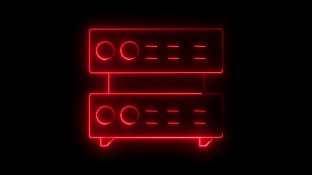 glowing neon server minimalist stroke animation 4k