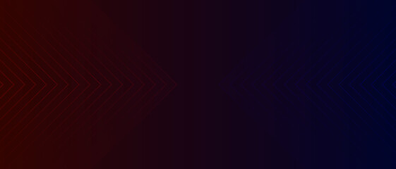 red blue techno abstract background on dark space with arrow lines decoration.