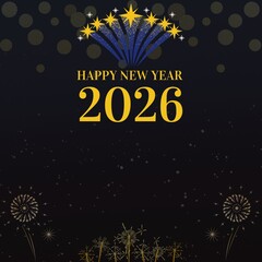 Fototapeta premium Happy New Year 2026 Illustration 