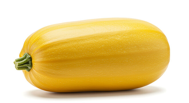 Single spaghetti squash on white background vegetable food yellow winter healthy raw ingredient