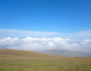 Fototapeta premium Expansive Sky Over Distant Plateau