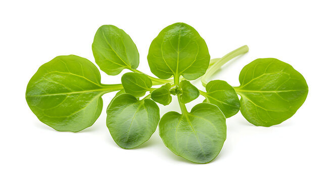Fresh Watercress Sprig on White Background leafy green herb vegetable food healthy nutrition ingredient