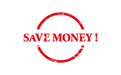 SAVE MONEY ! - Red Rubber Stamp with text SAVE MONEY !
