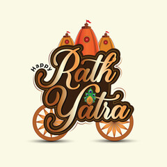 Rath yatra typography rath yatra text india puri rath yatra

