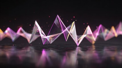 Abstract Audio Waveform Visualization in Digital Neon Style