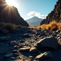 sunset in the mountains