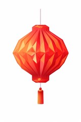 Obraz premium Chinese lantern lamp white background transportation.