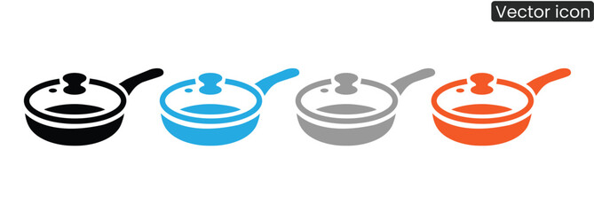 Modern cooking pot icons in vibrant colors create a contemporary, stylish look. Perfect for culinary designs, kitchenware promotions and diverse branding needs.