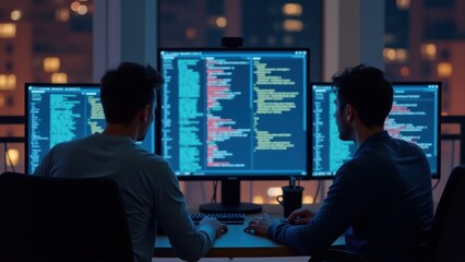 Late-Night Collaborative Coding Session: Two Developers Solving Complex Problems