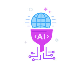 illustrations concept with businessmen. technology, partnership, artificial intelligence business robot, cybes. linear illustration Icons infographics. Landing page site print poster. Line story