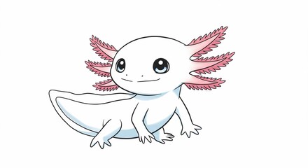 Axolotl Cartoon, Animal Illustration
