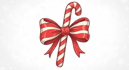 Candy Cane with Red Bow
